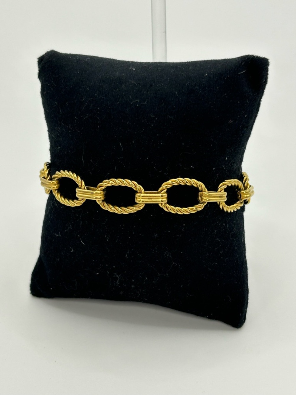Gold Tone Rope Link Bracelet Stainless Steel 8in + Extender Chunky Chain - Picture 4 of 9